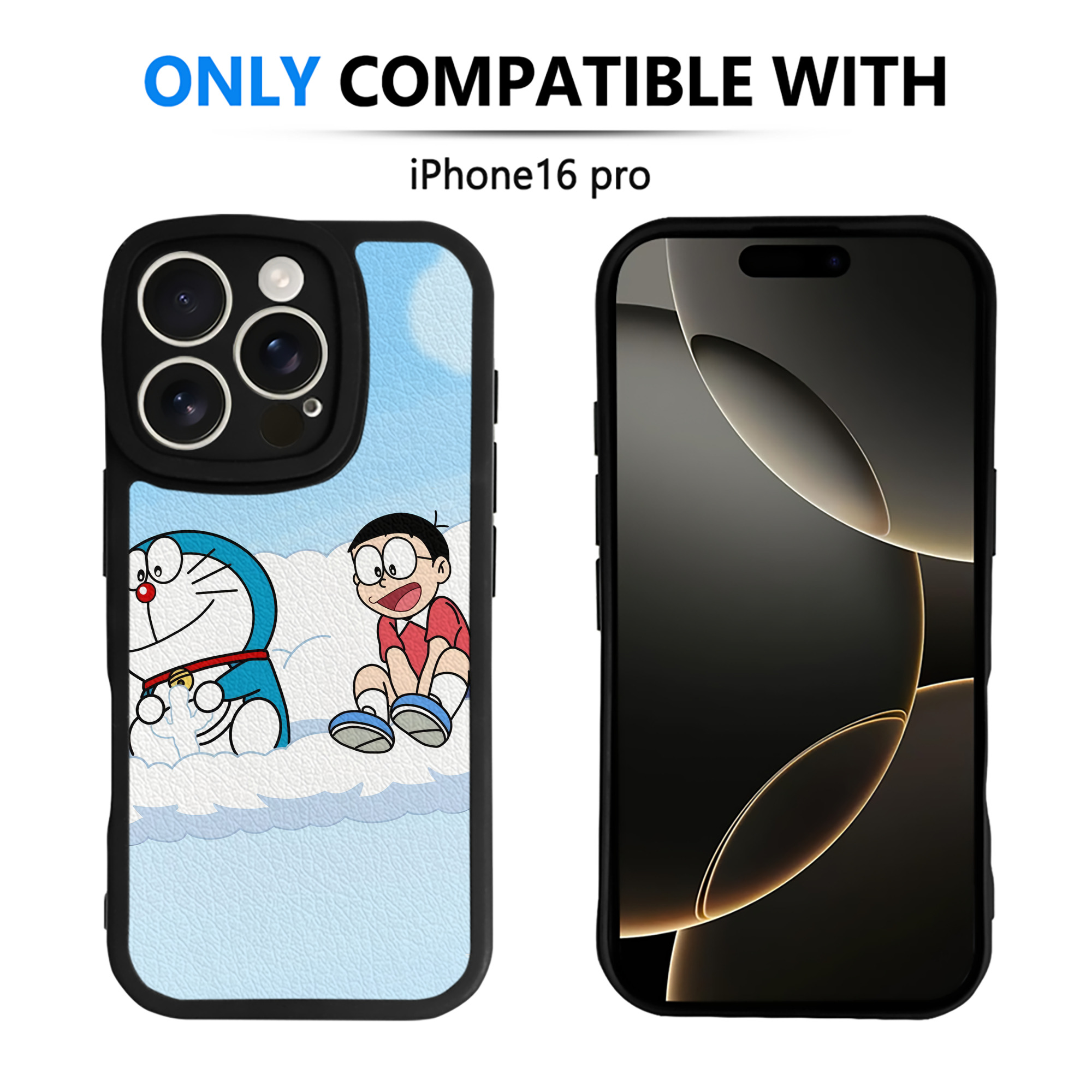 （画像用） ドラえもん Doraemon 【iPhone 16シリーズ対応】シリコンスマホケース（レザー調） 材質：シリコン